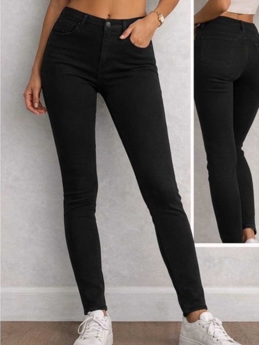 Spanx Ankle Jean-ish Leggings Black High Waist Slim Fit Pull On Pants Womens M